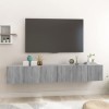 Keyur Meuble TV Suspendu, Meuble TV Mural Design Étagère Murale pour Télévision Meubles TV Suspendus Sonoma Gris 3 pcs 60x30x