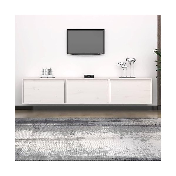 Générique Meubles TV 3 pcs Blanc Bois Massif de pin,18.35 KG,3100130, Meubles, Meubles TV