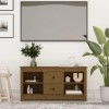 FAMIROSA Meuble TV Marron Miel 103x36,5x52 cm Bois de pin Massif 15.5KG 