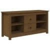 FAMIROSA Meuble TV Marron Miel 103x36,5x52 cm Bois de pin Massif 15.5KG 