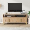 okwish Meuble TV 147 x 40 x 64 cm avec 2 Compartiments Ouverts et 4 Portes, Meuble TV Table TV pour Salon, pour téléviseurs j