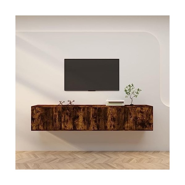 VEEKI Meuble TV, Meuble TV Suspendu, Meuble, Meuble TV avec Rangement，Meuble Industriel, Convient pour Salon ou Chambre, Meub