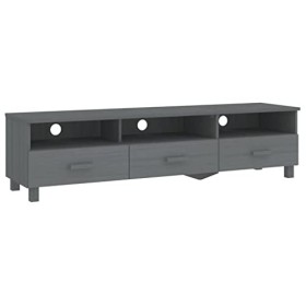 Keyur Meuble TV, Banc TV Buffet Bas Support de Télévision Meuble Télé Meuble TV Gris Fonce 158x40x40 cm Bois de pin Solide