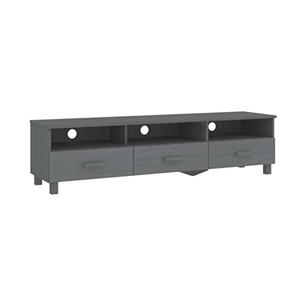 Keyur Meuble TV, Banc TV Buffet Bas Support de Télévision Meuble Télé Meuble TV Gris Fonce 158x40x40 cm Bois de pin Solide