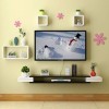 Étagère murale flottante noire Meuble TV Meuble TV Étagère décodeur Meuble de rangement pour console TV Support de rangement 
