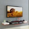 Étagère murale flottante noire Meuble TV Meuble TV Étagère décodeur Meuble de rangement pour console TV Support de rangement 