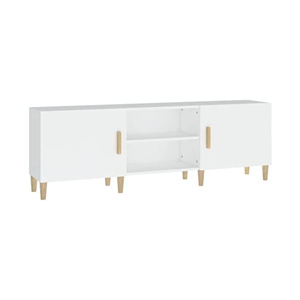 Metrile Meuble TV bas pour salon - 150 x 30 x 50 cm - Blanc