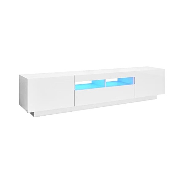 Générique Meuble TV avec lumières LED Blanc Brillant 180x35x40 cm,36.85 KG,3081903, Meubles, Meubles TV