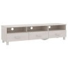 Camerina Meuble TV HAMAR Blanc 158x40x40 cm Bois Massif de pin,Meuble TV,Meuble TV Moderne,Meuble de Salon