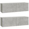 FAMIROSA Meubles TV 2 pcs Gris béton 100x30x30 cm Bois dingénierie 28KG