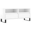 FAMIROSA Meuble TV Blanc Brillant 100x34,5x44,5 cm Bois dingénierie 22.8KG 