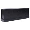 Camerina Meuble TV Noir 108x30x40 cm Bois de Paulownia Solide,Meuble TV,Meuble TV Moderne,Meuble de Salon