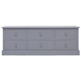 Camerina Meuble TV Gris foncé 108x30x40 cm Bois Massif de Paulownia,Meuble TV,Meuble TV Moderne,Meuble de Salon