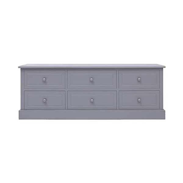 Camerina Meuble TV Gris foncé 108x30x40 cm Bois Massif de Paulownia,Meuble TV,Meuble TV Moderne,Meuble de Salon