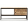 Générique Meuble TV avec Porte sculptée 90x30x40 cm Bois de manguier Brut,17.3 KG,320944, Meubles, Meubles TV