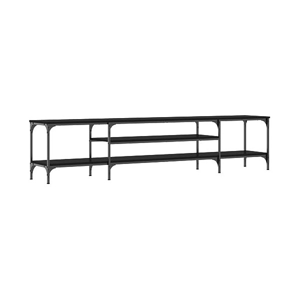 BaraSh Meuble TV Noir 201x35x45 cm Bois dingénierie et Fer,Meuble TV Longueur,Meubles De Salon TV,Meuble Bas Salon