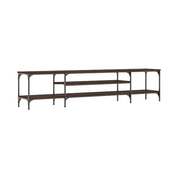 BaraSh Meuble TV chêne Marron 201x35x45 cm Bois dingénierie et Fer,Meuble TV Longueur,Meuble Bas Salon,Meubles De Salon TV