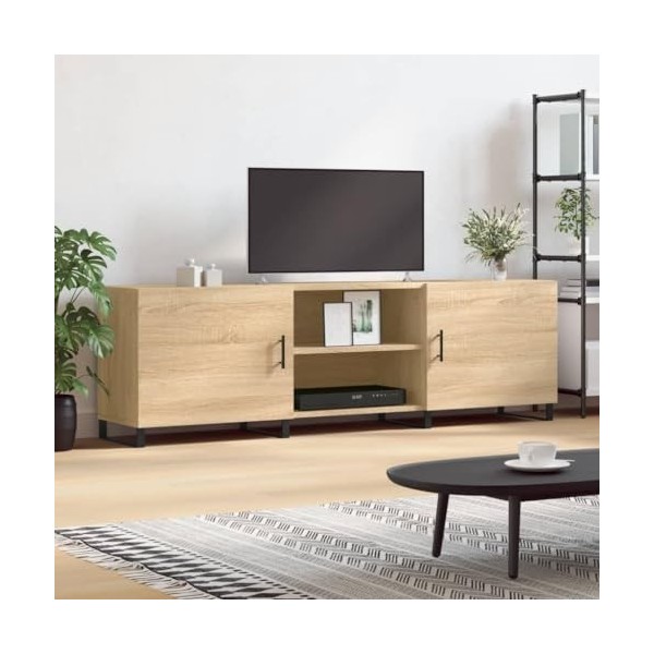 FAMIROSA Meuble TV chêne Sonoma 150x30x50 cm Bois dingénierie 26KG 