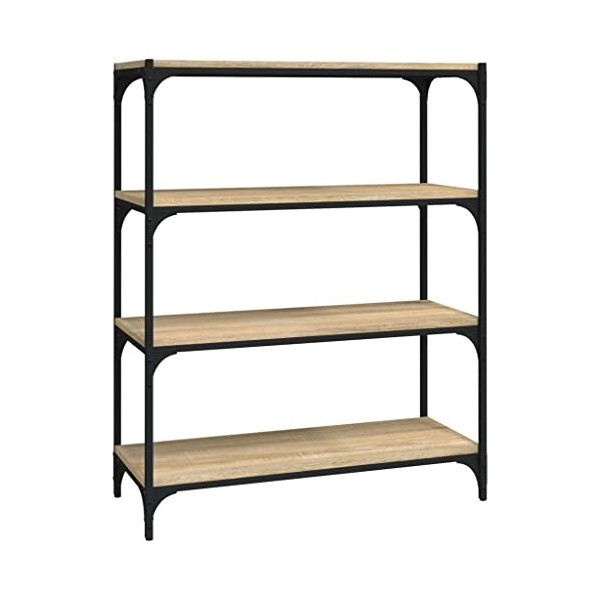 vidaXL Bibliothèque Sonoma Gris 60x33x100 cm Bois dingénierie Acier