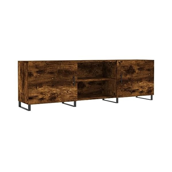 FAMIROSA Meuble TV chêne fumé 150x30x50 cm Bois dingénierie 26.3KG 