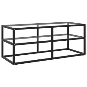 Camerina Meuble TV avec Verre trempé Noir 100x40x40 cm,Meuble TV,Meuble TV Moderne,Meuble de Salon