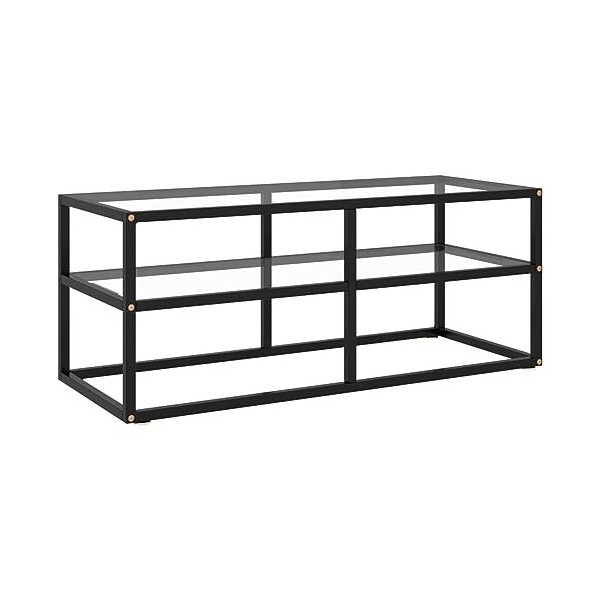 Camerina Meuble TV avec Verre trempé Noir 100x40x40 cm,Meuble TV,Meuble TV Moderne,Meuble de Salon