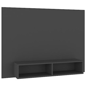 Meuble TV mural en bois Gris 120 x 23,5 x 90 cm