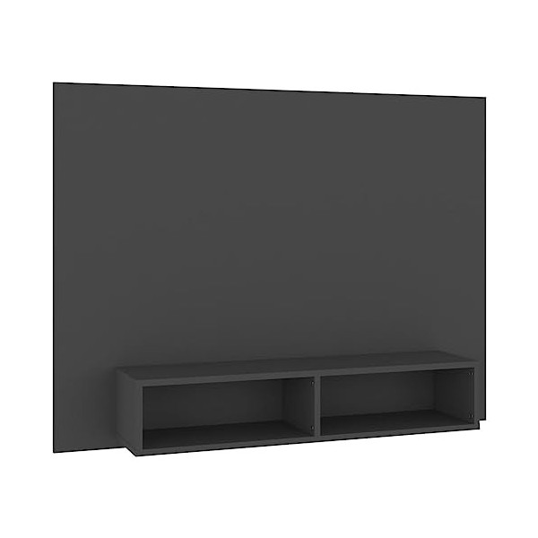Meuble TV mural en bois Gris 120 x 23,5 x 90 cm