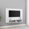 Meuble TV mural en bois Blanc 120 x 23,5 x 90 cm