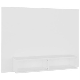 Meuble TV mural en bois Blanc 120 x 23,5 x 90 cm
