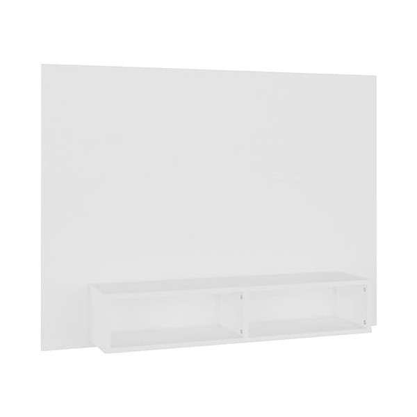 Meuble TV mural en bois Blanc 120 x 23,5 x 90 cm
