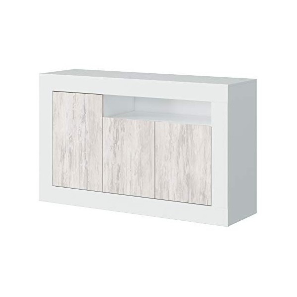 Loungitude - Meuble TV Design 3 portes L139 cm - Blanc