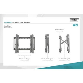DIGITUS Support TV Mural - pour téléviseurs ou moniteurs 45-70" - Fonction Pop-Out - Charge Max. 70 kg - VESA 200x200 à 600x4
