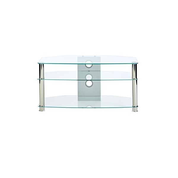 Mmt Meuble TV pour écran Jusqu’à 46" Transparent/chromé