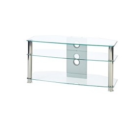 Mmt Meuble TV pour écran Jusqu’à 46" Transparent/chromé