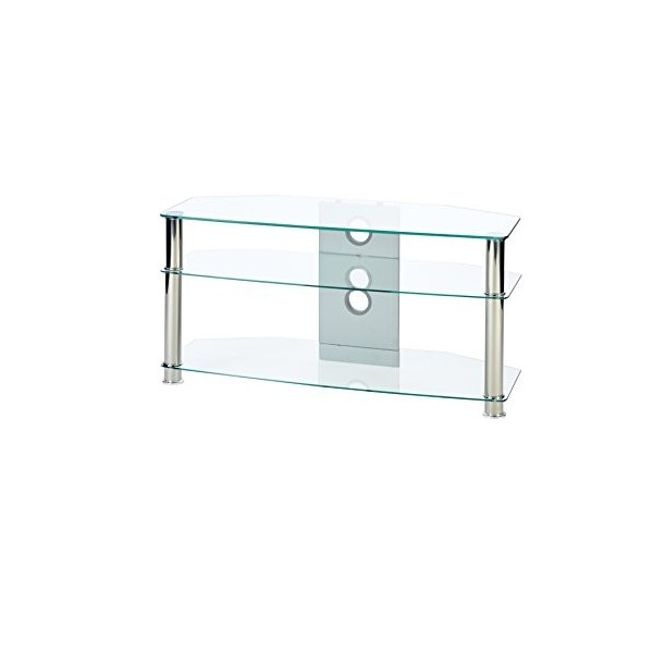 Mmt Meuble TV pour écran Jusqu’à 46" Transparent/chromé