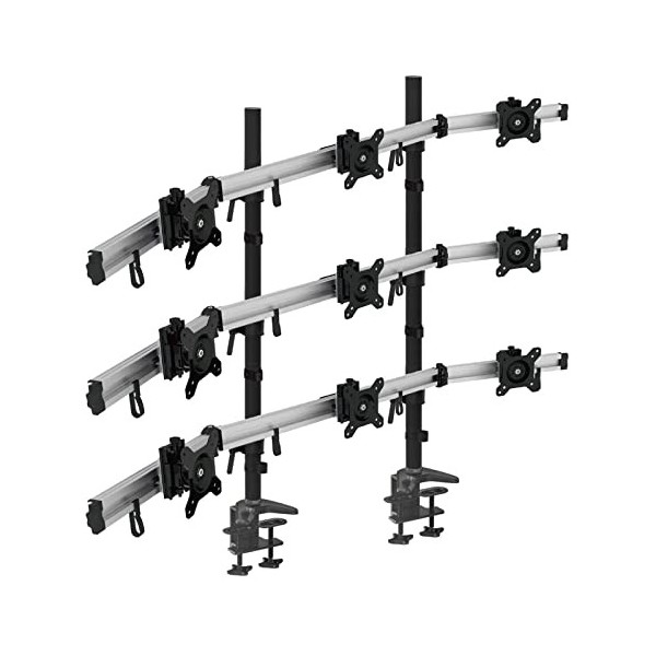 HFTEK® Support de Bureau pour Deux écran Moniteur LED LCD 15" à 27" Pouces avec VESA 75/100 MP220C-L 