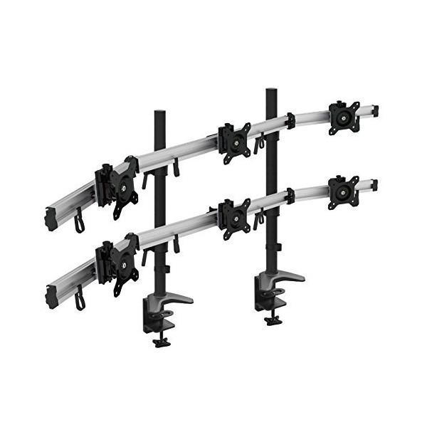 HFTEK® Support de Bureau pour Deux écran Moniteur LED LCD 15" à 27" Pouces avec VESA 75/100 MP220C-L 