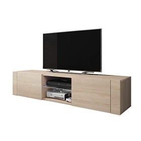 Selsey Elegant - Meuble TV Bas Sonoma chêne Mat 140 cm