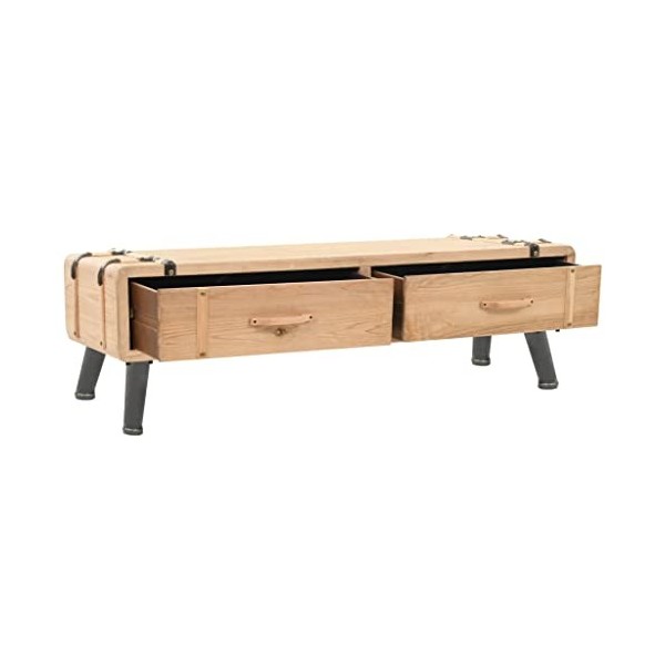 Maxspace TV Meuble, Meuble Tele, Meuble TV Chambre, Meuble TV Iindustriel110x33x35 cm Bois de Sapin massifConvient à la Chamb