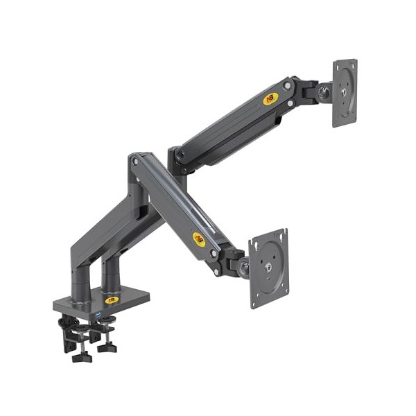 Support de Table avec Ressort à gaz pour Deux écrans LCD 22-32 Pouces avec VESA Max. 75 X 75 mm - 100 x 100 mm, jusquà 15 kg