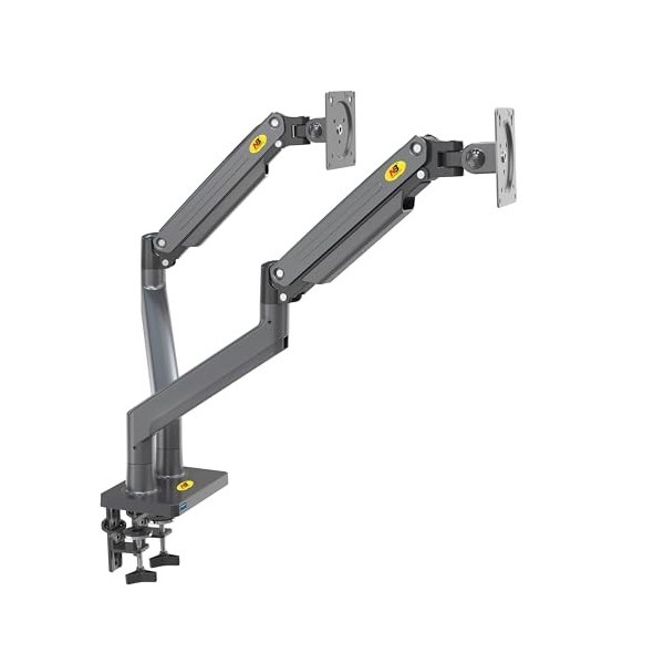 Support de Table avec Ressort à gaz pour Deux écrans LCD 22-32 Pouces avec VESA Max. 75 X 75 mm - 100 x 100 mm, jusquà 15 kg