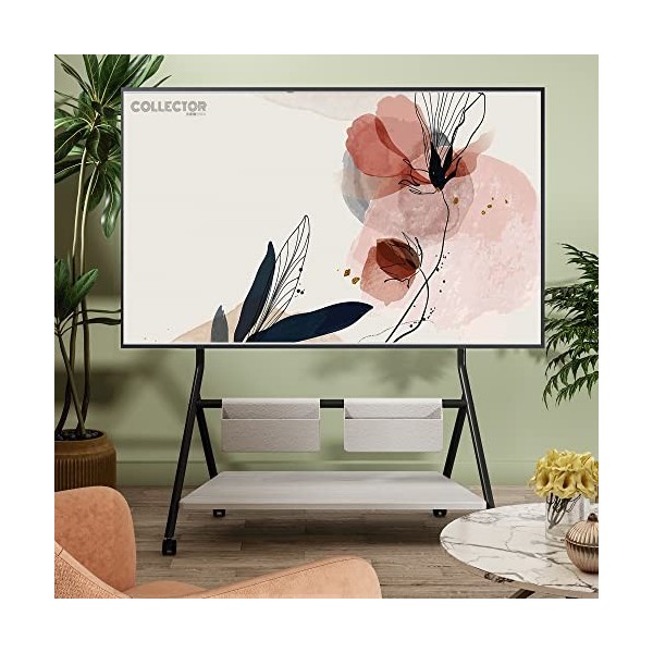 FITUEYES Design Support TV roulettes pour TV 65 75 78 88 Pouces Hauteur Réglable 1100-1300mm avec Sac de Rangement pour Maiso