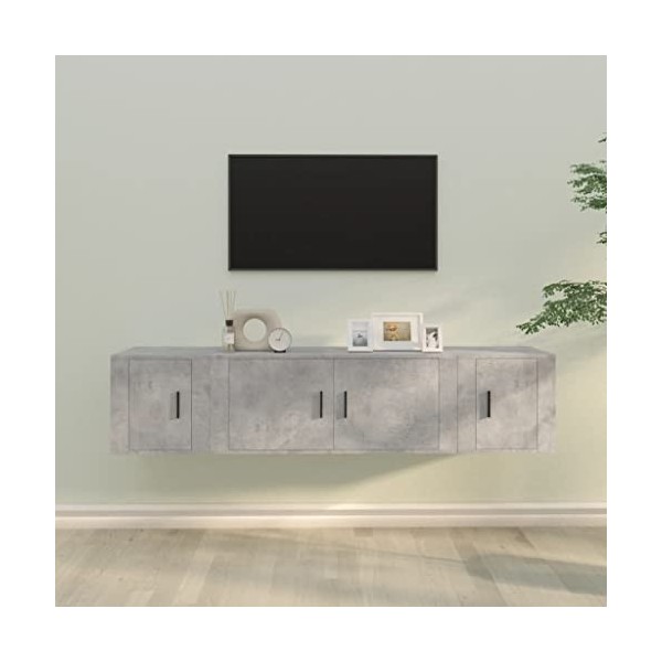 VEEKI Meuble TV, Meuble TV Suspendu, Meuble TV Industriel, Meuble TV Bois, Meuble Chambre, Convient pour Salon ou Chambre, En