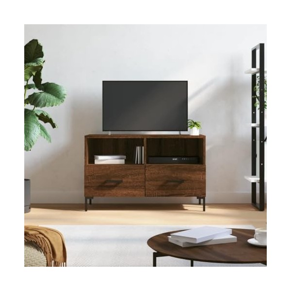 VEEKI Meuble TV, Meuble TV Suspendu, Meuble TV Industriel, Meuble TV Bois, Meuble Chambre, Convient pour Salon ou Chambre, Ch