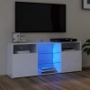 ZEYUAN Meuble TV avec lumières LED Blanc Brillant 120x30x50 cm,Meuble TV,Table TV,Ensemble Meuble TV