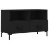 CIADAZ Meuble TV Noir 80x36x50 cm Bois dingénierie,Table Basse Salon Meuble TV,Table Basse LED Couleurs,Meuble TV