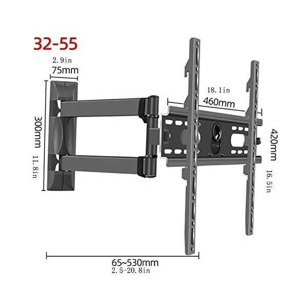 Support TV Support de Montage Mural for téléviseur, Maison, Salon, télescopique, Rotatif, Pliable, for Bureau, Salle de confé