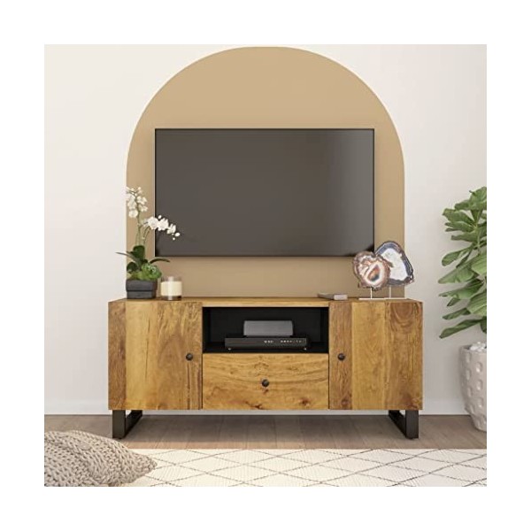 Générique Meuble TV 105x33,5x46 cm Bois de manguier et dingénierie,22 KG,351961, Meubles, Meubles TV