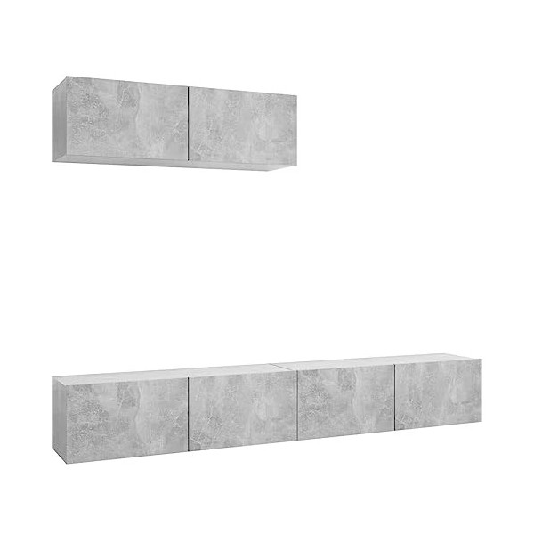 Générique Meubles TV 3 pcs Gris béton Aggloméré,47.25 KG,3079123, Meubles, Meubles TV
